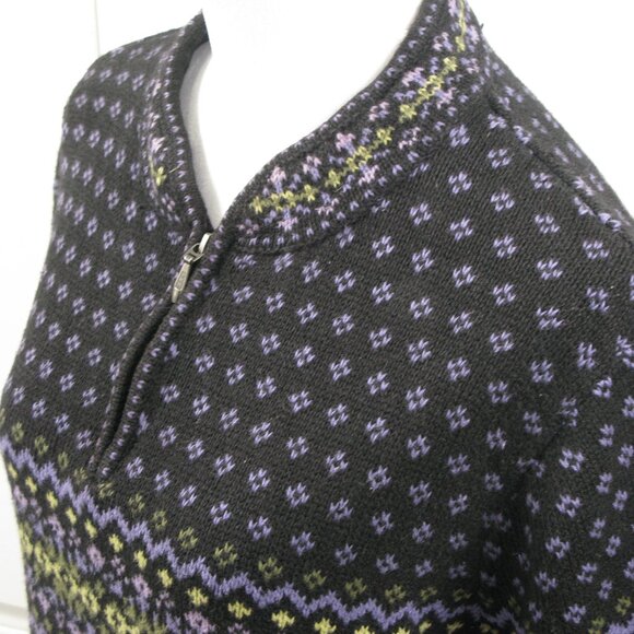 Nomadic Traders Lilac/Black 1/4 Zip Front Sweater Size Medium - Picture 2 of 6
